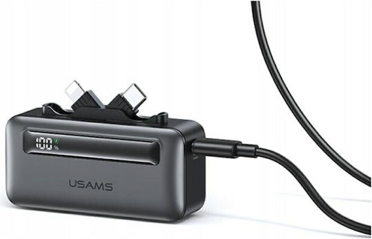 Usams CD233 Baterie Externă 5000mAh 20W cu Port USB-C Livrarea Energiei Argintiu
