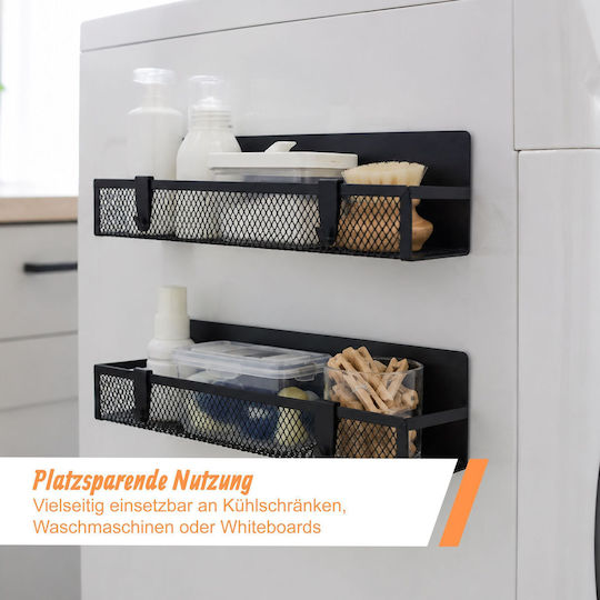 Relaxdays Επιτοίχιο Ράφι Μεταλλικό 31x9.5x8εκ. 4τμχ Μαύρο