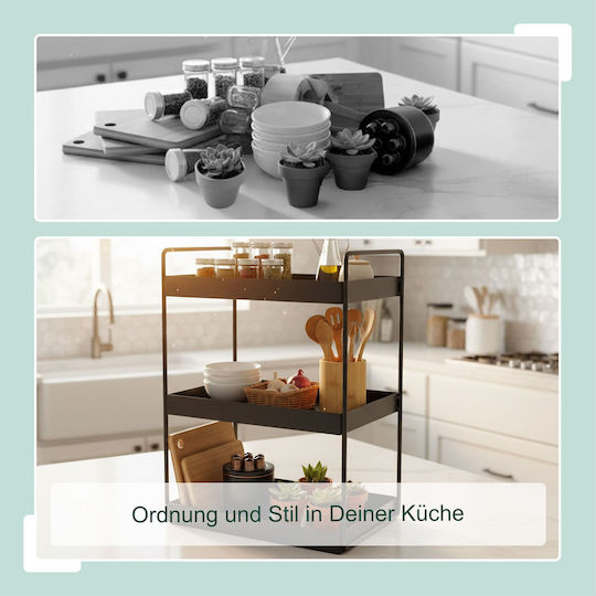 Relaxdays Tabletop Metal Stand 44x18x26 cm Black
