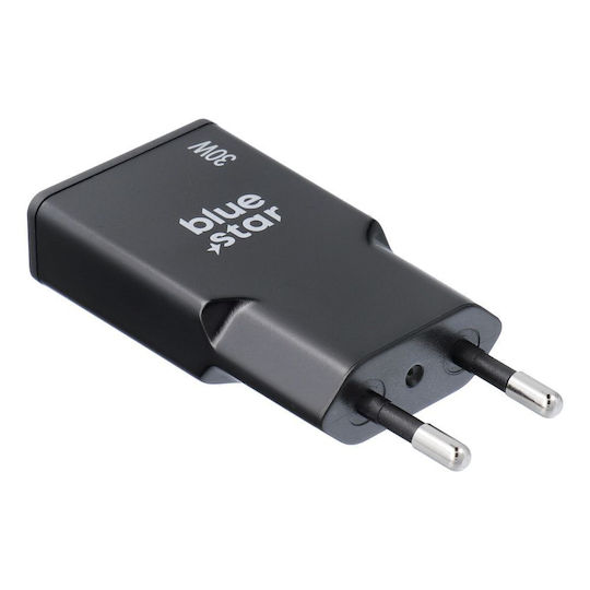 Blue Star Зарядно без кабел GaN с 2 USB-C порта 30W Power Delivery / Quick Charge 4.0 Черен (TFK-SC-30WCC)
