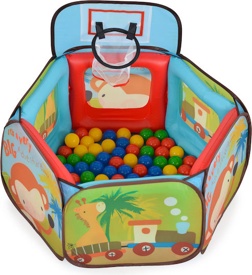 Moni Piscină cu Bile Joyfull cu Coș de Baschet Multicoloră pentru Copii de la 2 Ani