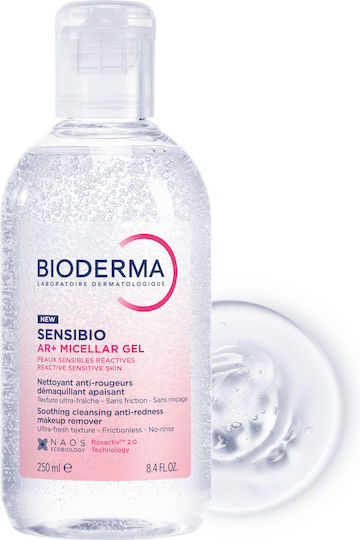 Bioderma Sensibio AR+ Micellar Gel Soothing Cleansing and Makeup Removing Gel for Sensitive Skin Prone to Rosacea 250ml