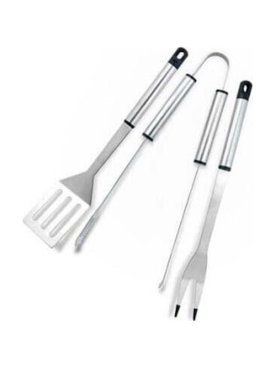 Set of 3 BBQ Tools with Tongs, Spatula and Fork