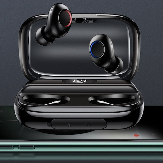 US-YJ001 In-ear Bluetooth Handsfree Ακουστικά με Αντοχή στον Ιδρώτα και Θήκη Φόρτισης Μαύρα