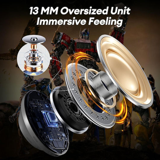 The Transformers TF-T23 In-ear Bluetooth Handsfree Căști cu Carcasă de Încărcare Galben