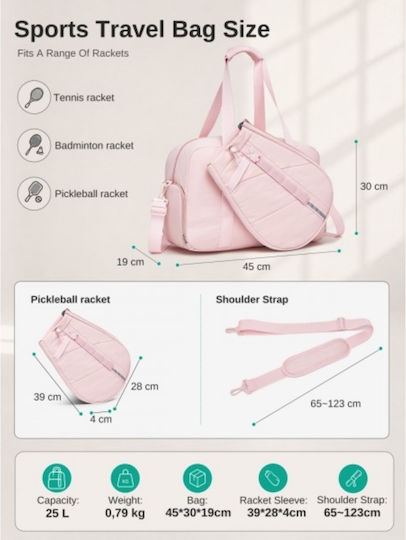 Miss Lulu Tennis-Schulter-/Handtasche Rosa