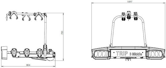 Hakr Trip 3 Tow Hitch Bike Rack for 3 Bicycles Middle