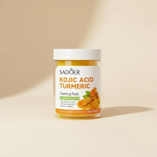 Makeup Remover Pads Turmeric Extract Sadoer 50 Pieces