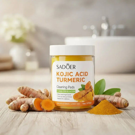 Makeup Remover Pads Turmeric Extract Sadoer 50 Pieces