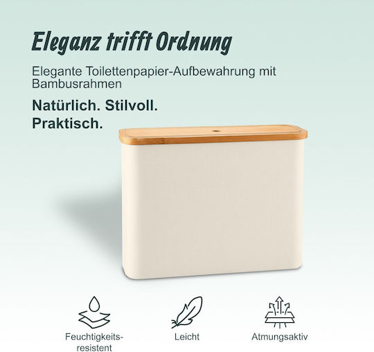 Relaxdays Floor-Standing Bamboo Toilet Paper Holder Beige 4052025854317