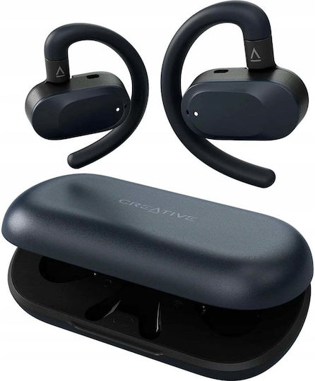 Creative Outlier Go Отворено ухо Bluetooth хендсфри Слушалки с Устойчивост на Пот и Кутийка за Зареждане Син