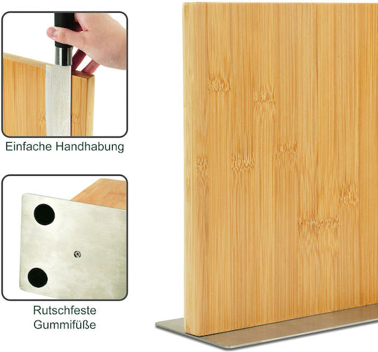 Relaxdays Magnetischer Messerblock aus Bambus