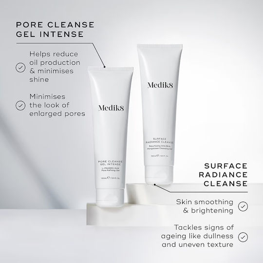 Medik8 Pore Cleanse Gel Intense Gesichtsreiniger für Kontrolle der Fettigkeit & Gegen Unvollkommenheiten 150ml