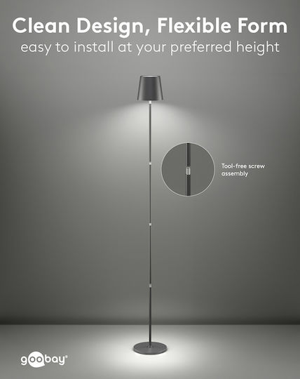 Goobay Lampadar cu LED Înălțime 122 cm cu Lumină RGBW 220 lm Negru