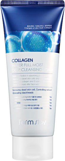 Farm Stay Collagen Water Full Feuchtigkeits- und Aufhellungswirkung Gesichtsreiniger Schaumstoff 180ml