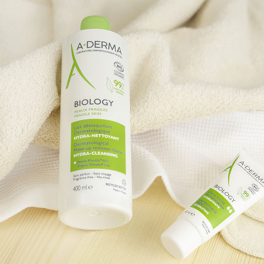 A-Derma Biology Loțiune Demachiantă pentru Față cu Acțiune Hidratantă 400ml