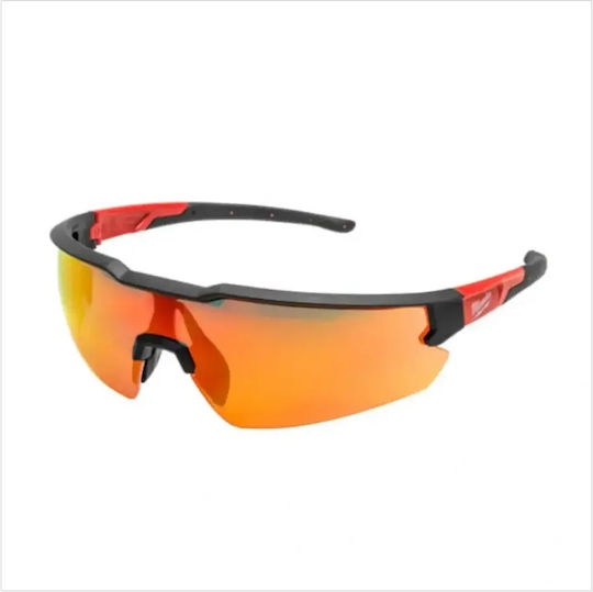Safety Glasses Red Mirror Lens Reinforced Milwaukee 4932498548