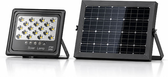 Fos me Στεγανός Ηλιακός Προβολέας LED 50W με Τηλεχειριστήριο IP65