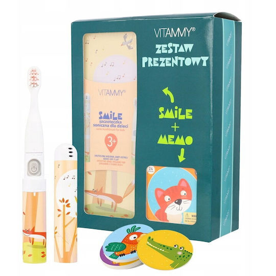 Vitammy Smile Periuță Electrică De Dinți Pentru Copii Cu Cronometru Pentru 3+ Ani Lisek Cu Husă De Călătorie