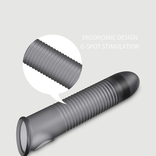 Elastische Penisverlängerung aus Silikon mit Rippen Flexible Ribbed Silicone Penis Sleeve 15,6 cm Schwarz