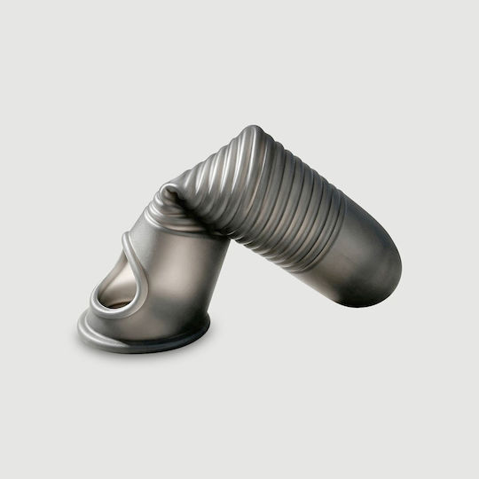 Elastische Penisverlängerung aus Silikon mit Rippen Flexible Ribbed Silicone Penis Sleeve 15,6 cm Schwarz