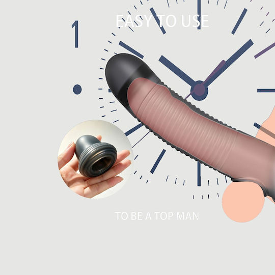 Elastische Penisverlängerung aus Silikon mit Rippen Flexible Ribbed Silicone Penis Sleeve 15,6 cm Schwarz