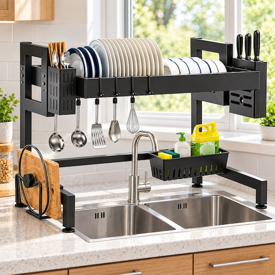 Timeless Tools Στραγγιστήρι Νεροχύτη Μεταλλικό Μαύρο 65x26x56cm