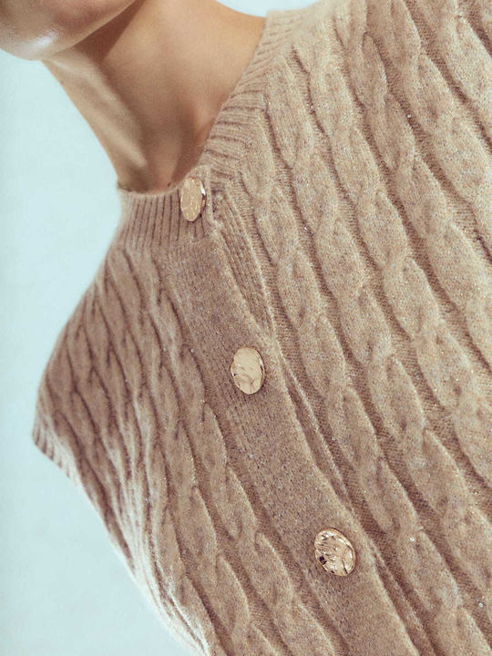 Celestino Damenweste Metallic Dunkelbeige