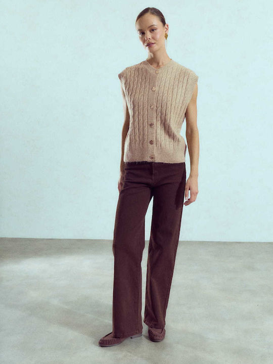 Celestino Damenweste Metallic Dunkelbeige