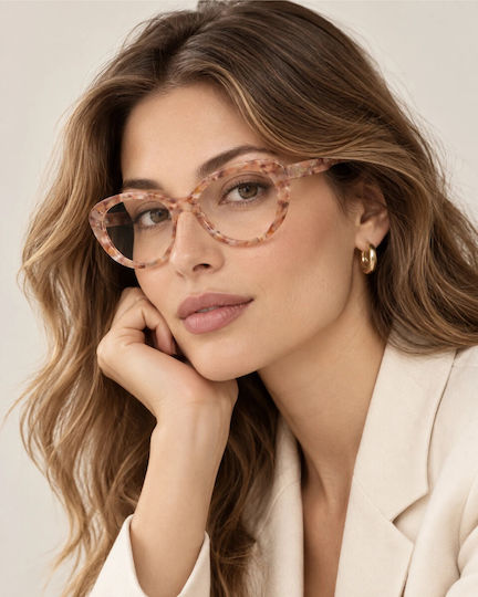 Chloé Ch0223o 005 Women's Prescription Glasses Pink Beige Transparent