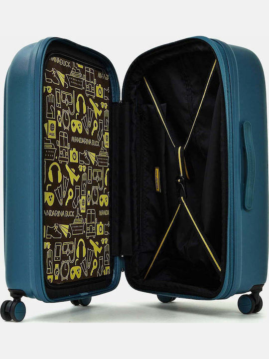 Mandarina Duck Logoduck Medium Blue Suitcase with 4 Wheels, Height 69 cm Mandarina Duck Logoduck Medium Blue Suitcase with 4 Wheels, Height 69 cm