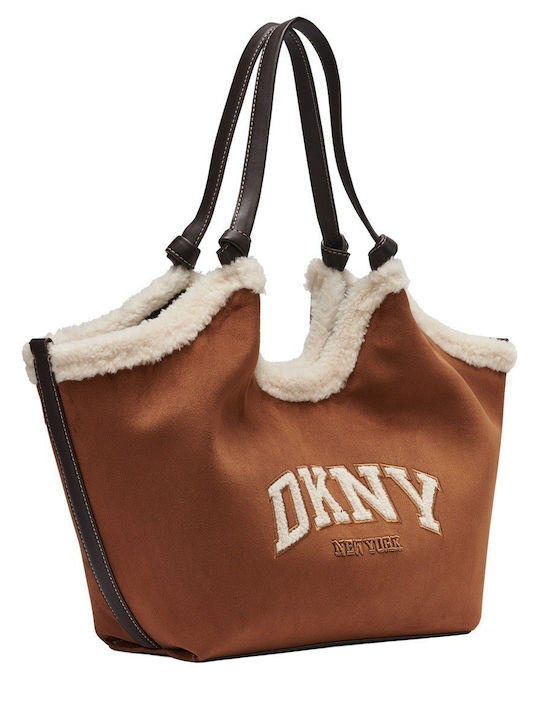 DKNY Paula Дамска Шопър Чанта От Плат Кафява