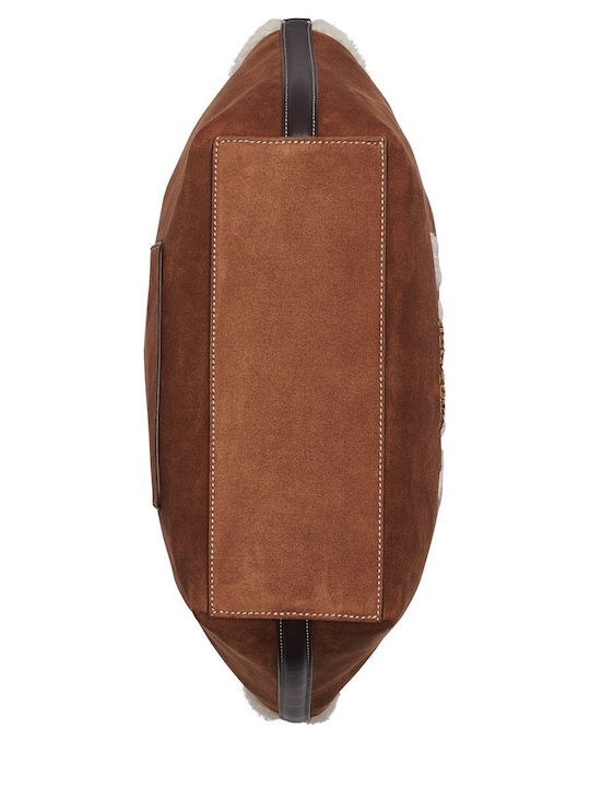 Paula Fabric Fur Women's Tote Bag Suede Coffee Bean