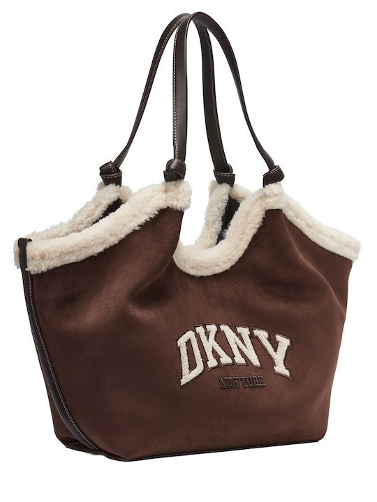 DKNY Paula Дамска Шопър Чанта От Плат Кафява