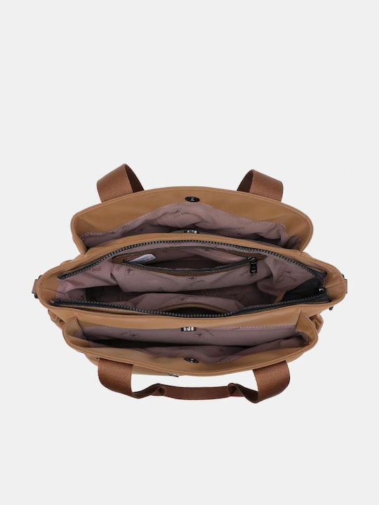 Brown Fabric Women's Shoulder Bag