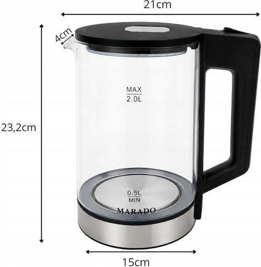 2L 1500W Black Kettle
