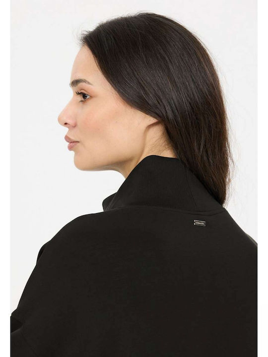 Women's Long-Sleeve Turtleneck Top Black