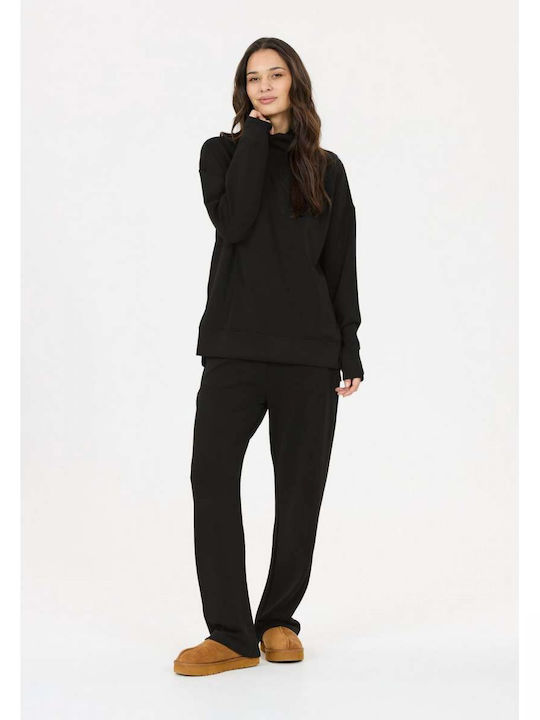 Women's Long-Sleeve Turtleneck Top Black
