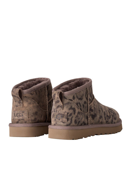 Classic Ultra Mini Leder-Stiefeletten für Damen Braun