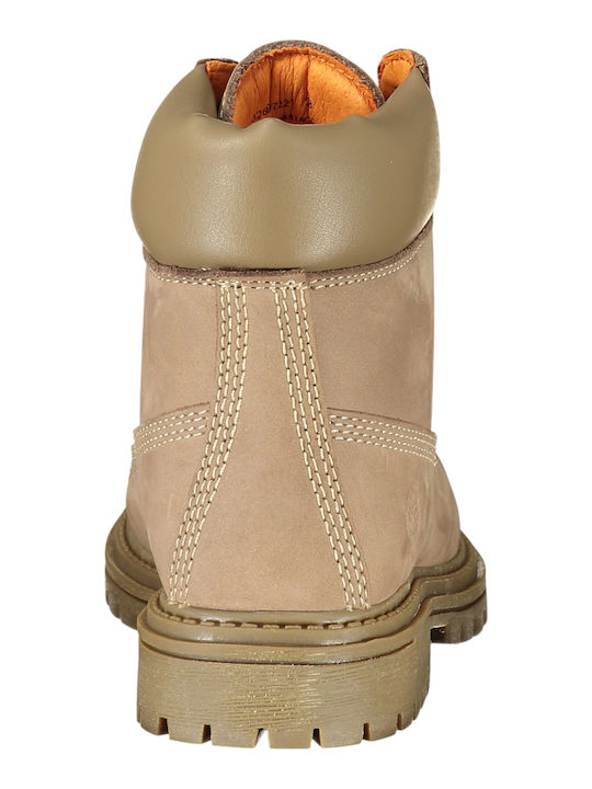 River Damen Lederstiefeletten Beige