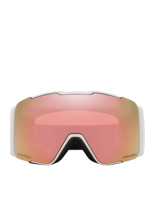 Oakley Snow Mască de Schi & Snowboard pentru Adulți Albă cu Lentilă Roz