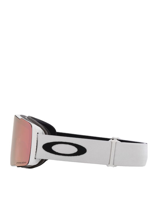 Oakley Snow Mască de Schi & Snowboard pentru Adulți Albă cu Lentilă Roz