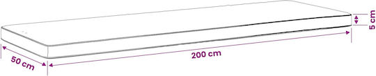 vidaXL Възглавница за Градинска Пейка Vught Бяла 2 Бр. 50x200 см