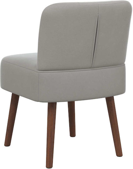 Velvet Armchair Light Grey 48x58x72cm