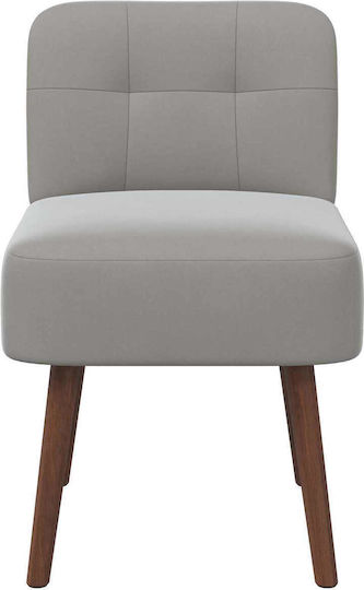 Velvet Armchair Light Grey 48x58x72cm