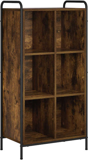 Bibliotecă din lemn de stejar afumat 57x33x111 cm