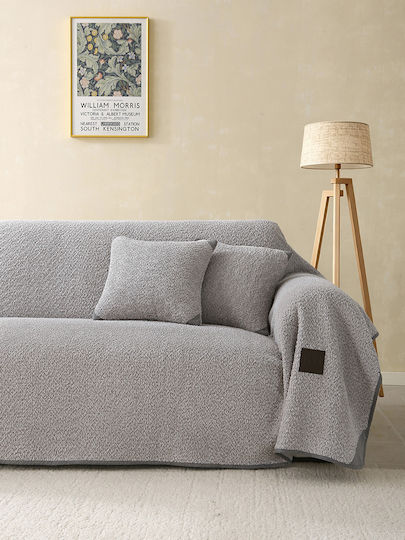 Beauty Home 8831 Chenille Sesselüberwurf 175x180 cm Grau