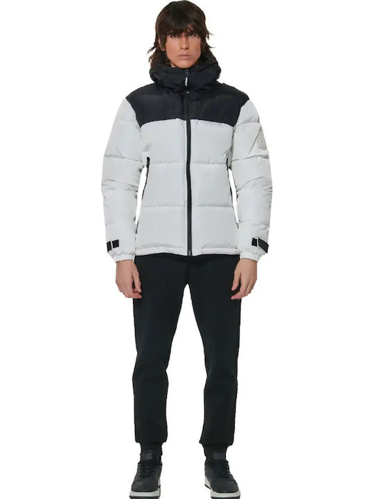 Winter Puffer Jacket Waterproof and Windproof Black / White