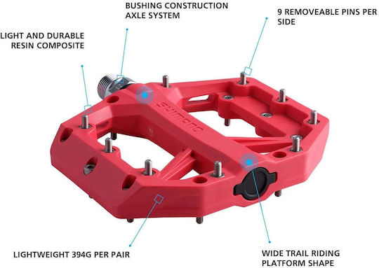 Shimano Pd-gr400 Πετάλια Ποδηλάτου Πλατφόρμα Κόκκινα
