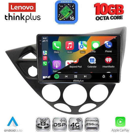 Lenovo Auto-Audiosystem für BMW X2 / X6 Ford Focus 1998–2004 (Bluetooth/USB/WiFi/GPS/Apple-CarPlay/Android-Auto) mit 9-Zoll-Touchscreen